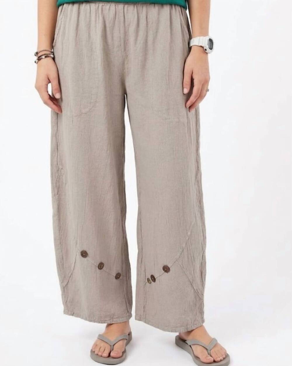 NEW DUNES berilo button pant in taupe